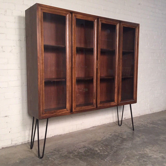MidCentury Modern Display / Bookcase With Hairpin Legs Chairish