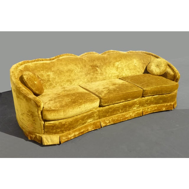 Mid Century Modern Royal Gold Velvet Sofa Chairish