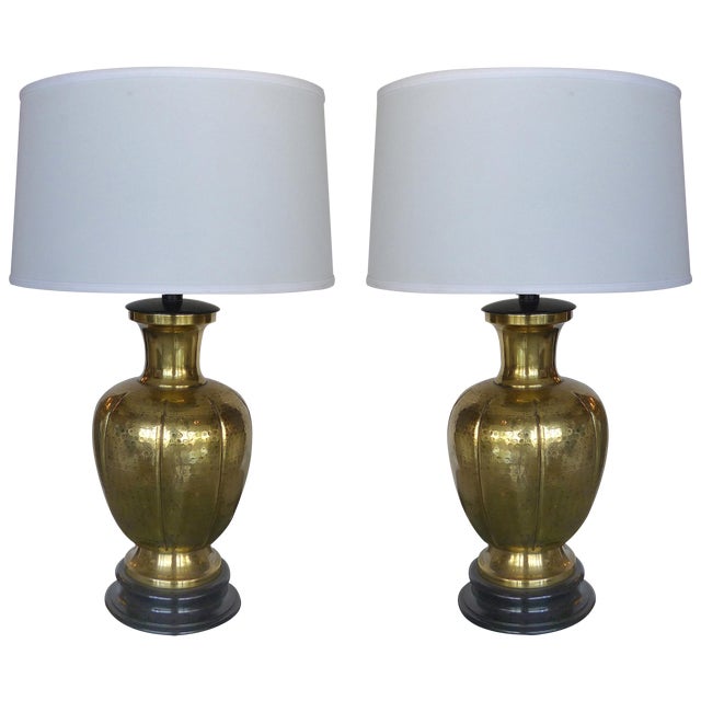 Brass Urn Form Table Lamps Pair Chairish