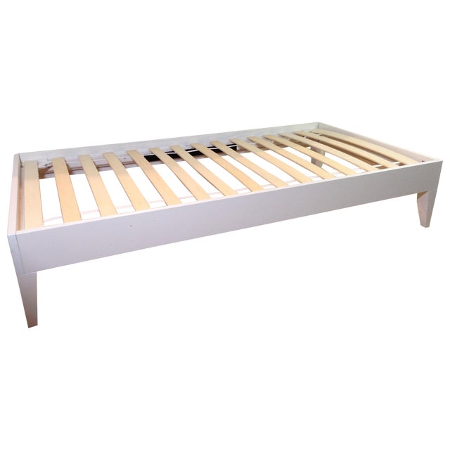 White West Elm Narrow Leg Wood Bed Frame Chairish