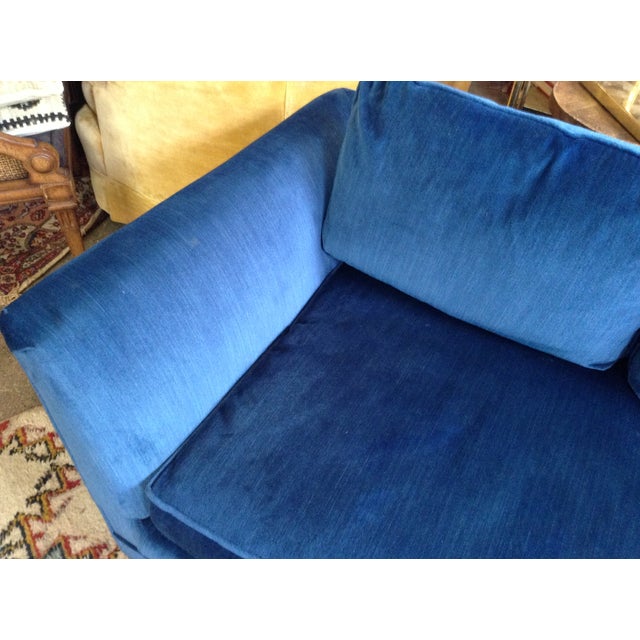 1970s Blue Velvet Tuxedo Sofa Chairish