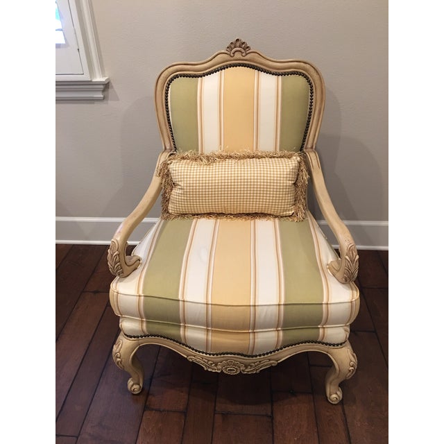 Thomasville Custom Striped Accent Chairs A Pair Chairish