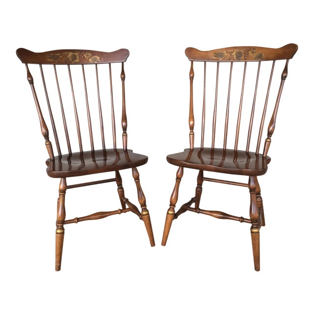L. Hitchcock Maple Windsor Side Chairs A Pair Chairish
