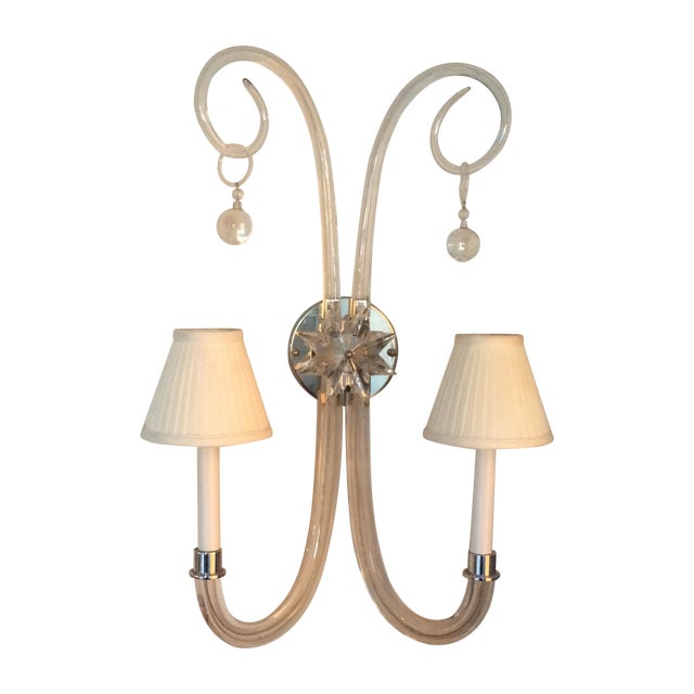 MidCentury Double Candle Glass Sconces Chairish