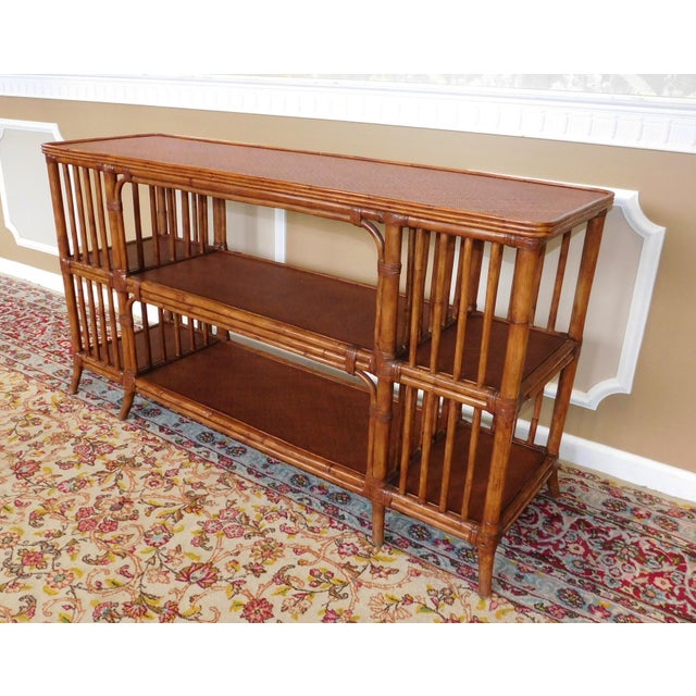 Ethan Allen Rattan Media Console Sofa Table Chairish