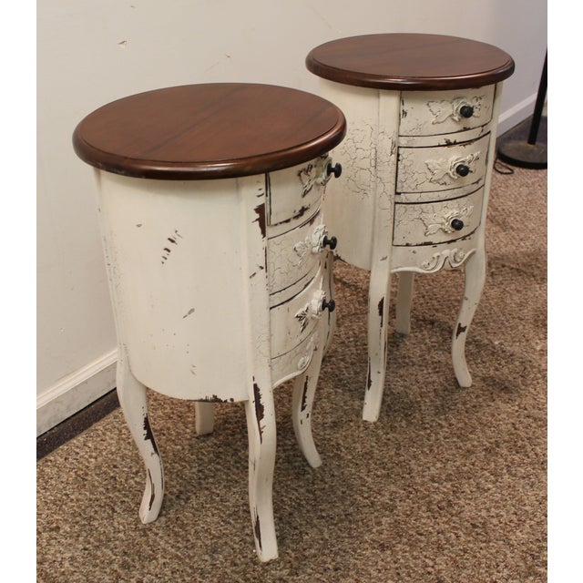 French Country Distressed Nightstands A Pair Chairish