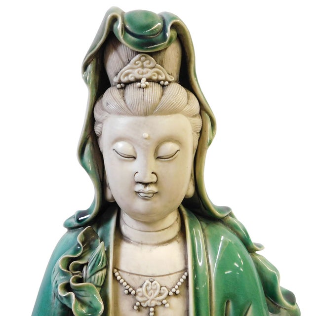 Chinese Porcelain Kwan Yin Statue Chairish
