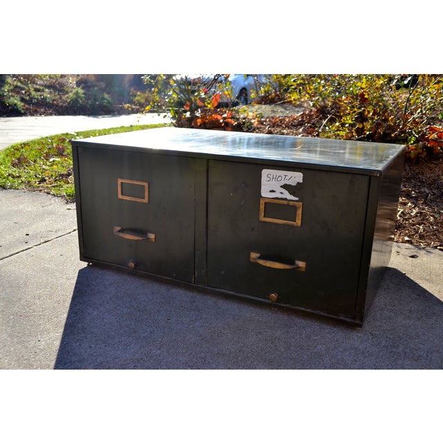 Vintage Industrial Green Metal File Chairish