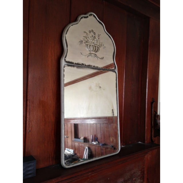 Large Vintage Etched Wall Mirror Chairish