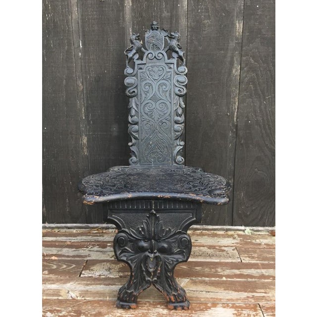 1800s Ornately Carved Green Man Chair Chairish