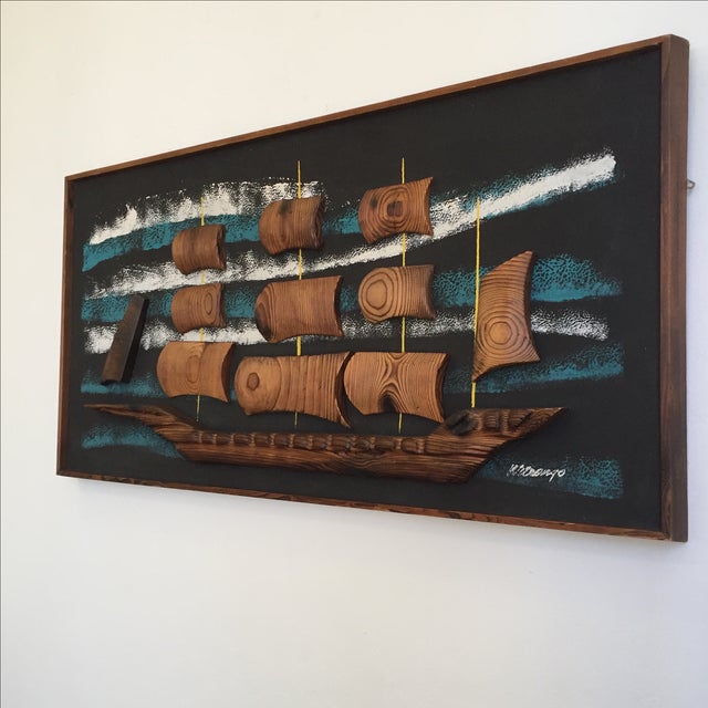 Wood Viking Ship by Witco Chairish