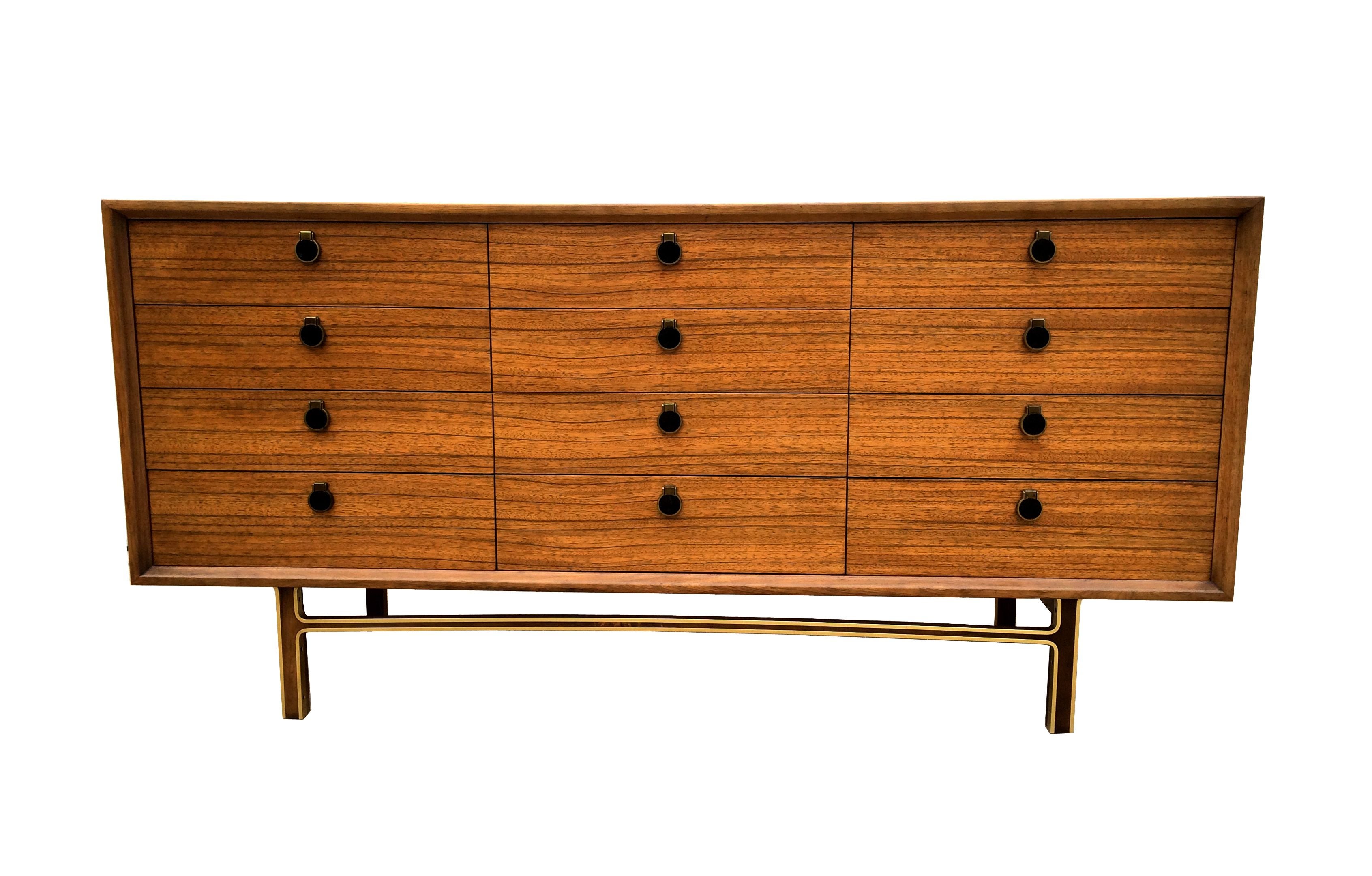 Danish Modern Vintage Zebra Wood Dresser