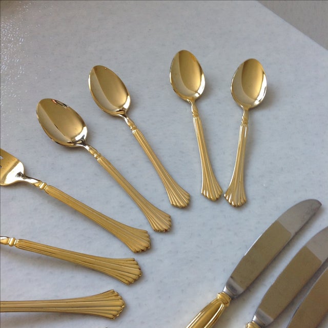 Gold Tone Flatware by Cambridge Set of 20 Chairish
