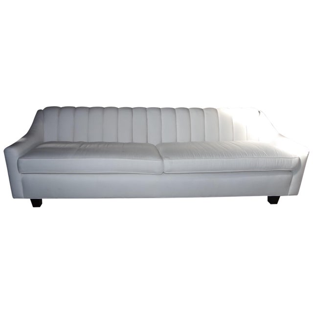 White MidCentury Tufted Sofa Chairish