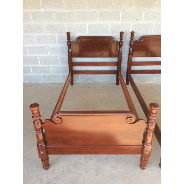 Kling Furniture Solid Cherry Four Poster Twin Beds A Pair Chairish