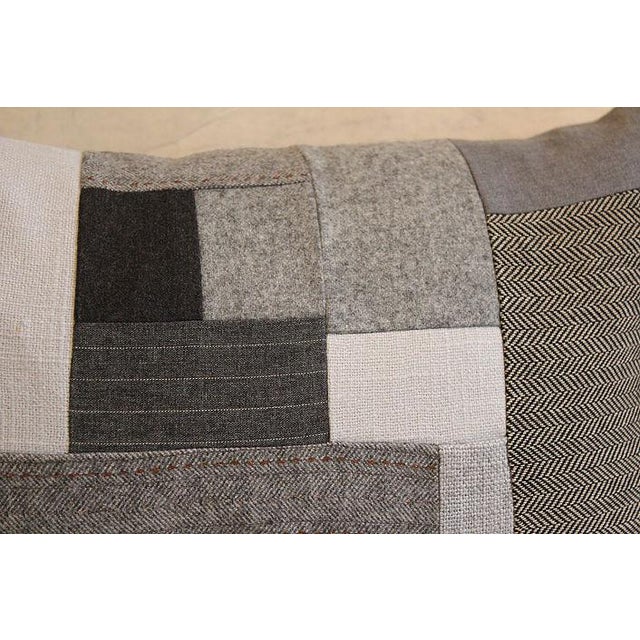 Gray Flannel Wool Patchwork Throw Pillow Chairish