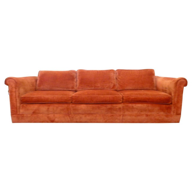 Vintage Coral Velvet Sofa Chairish
