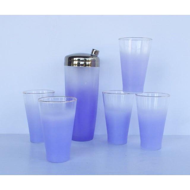 West Virginia Glass Frosted Cocktail Set Chairish