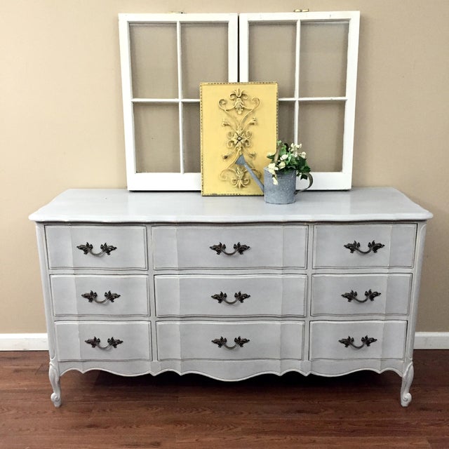 French Provincial Gray Dresser | Chairish