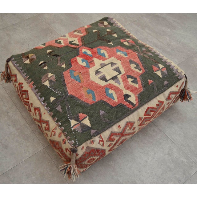 Turkish Hand Woven Kilim Floor Pillow Cushion Cover - 24? X 24? Chairish