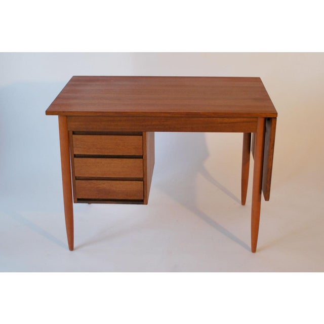 Petite MidCentury Teak DropLeaf Desk Chairish