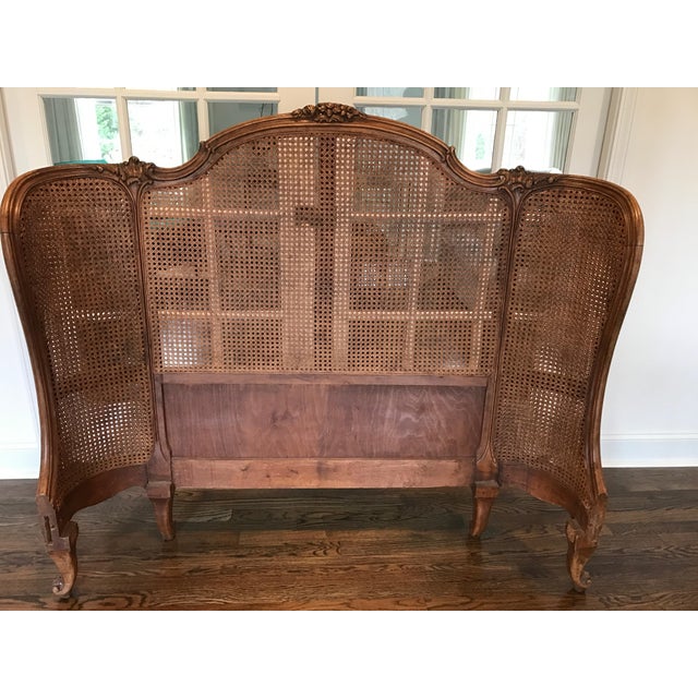 Antique French Provincial Cane & Carved Wood Full Size Bed Chairish