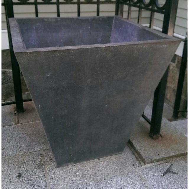 Modern Zinc Outdoor Planters Extra Large - A Pair | Chairish