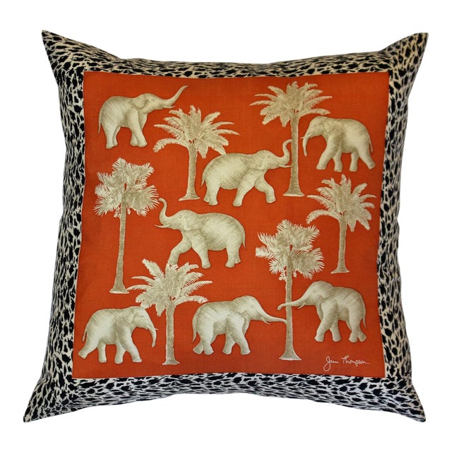 Jim Thompson Orange Thai Elephant Pillow Chairish