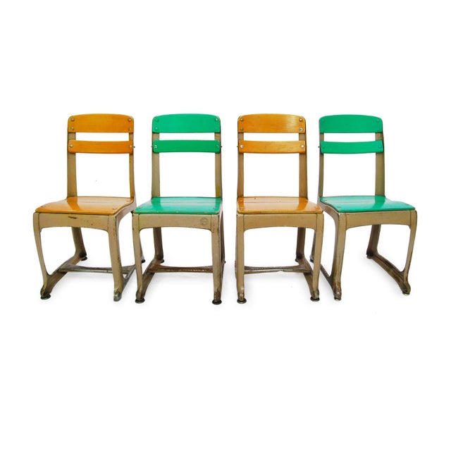 Envoy Seating Co Metal School Chairs Set of 4 Chairish
