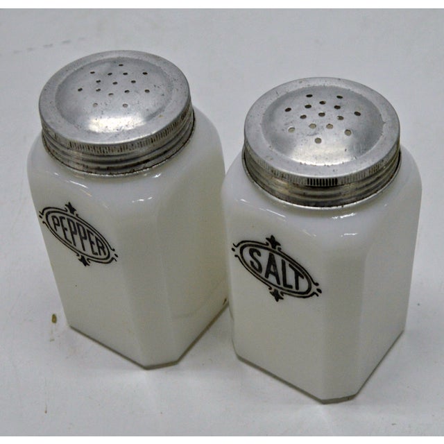 Milk Glass Salt & Pepper Canisters Set Chairish
