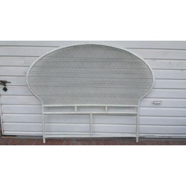 MidCentury White Bamboo Queen/Full Fan Headboard Chairish