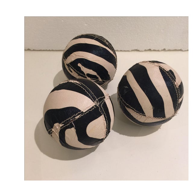 Zebra Printed Leather Balls Chairish