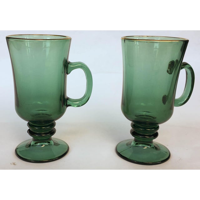 Vintage Green Glass Mugs A Pair Chairish