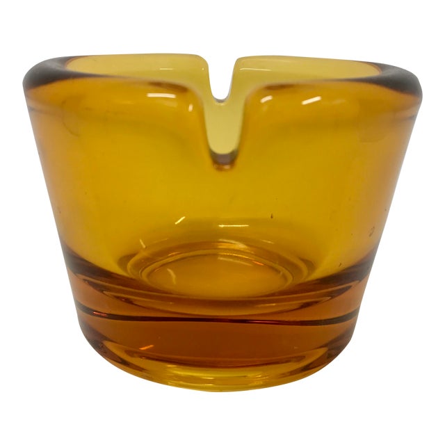 Blenko Yellow Glass Ashtray Chairish
