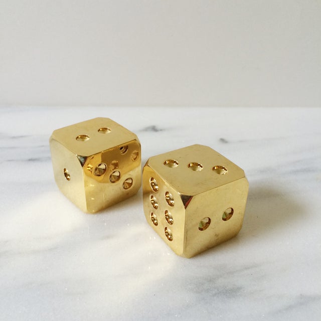 Solid Brass Dice A Pair Chairish