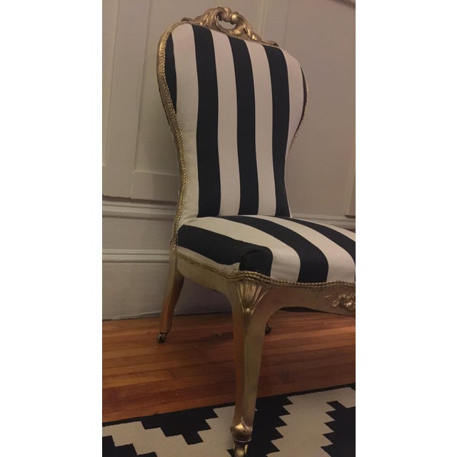 Antique Striped Slipper Chair | Chairish