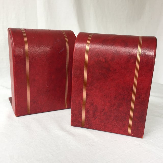 Gilt Red Leather Bookends A Pair Chairish