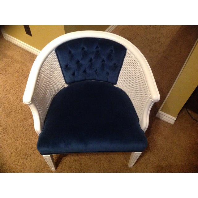 Vintage White Velvet Fabric Chair Chairish