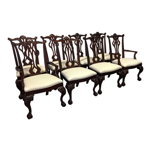 Thomasville Mahogany Collection Chippendale Dining Chairs Set of 8