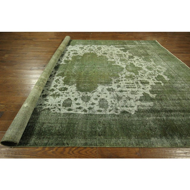 Tabriz Green Overdyed Area Rug 9'9" x 14'4" Chairish