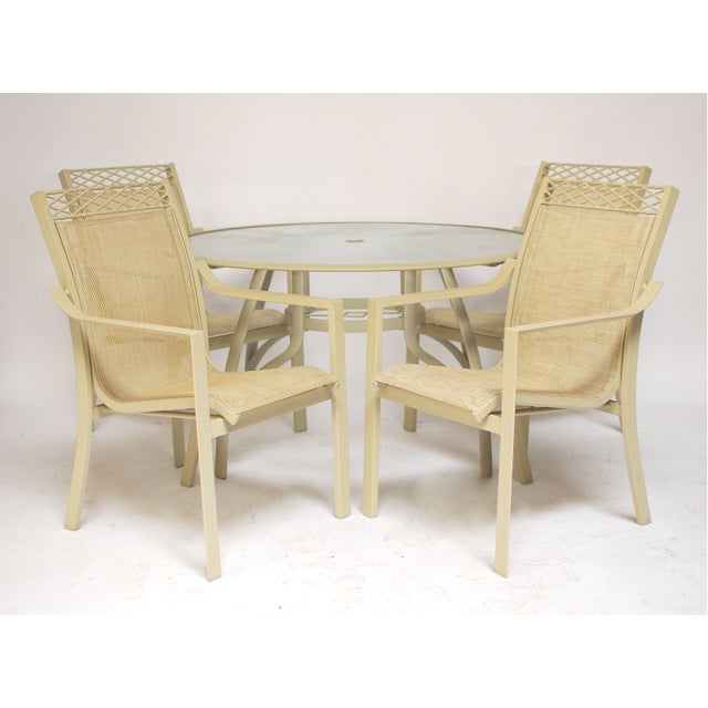 Aluminum Faux Bamboo Patio Set Chairish
