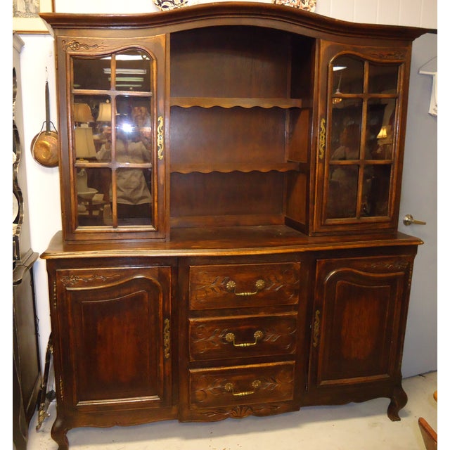 Antique French Walnut China Cabinet | Chairish