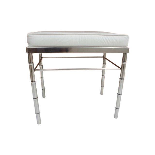 Hollywood Regency Faux Bamboo Chrome Vanity Stool Chairish