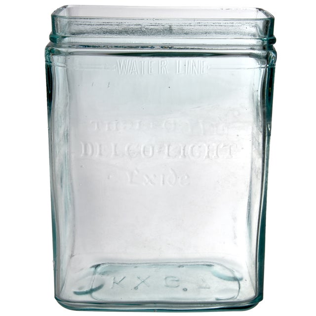 Vintage Delco Green Glass Battery Jar Chairish