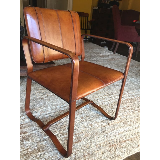 Restoration Hardware Antiqued Chestnut Buckle Chair Chairish