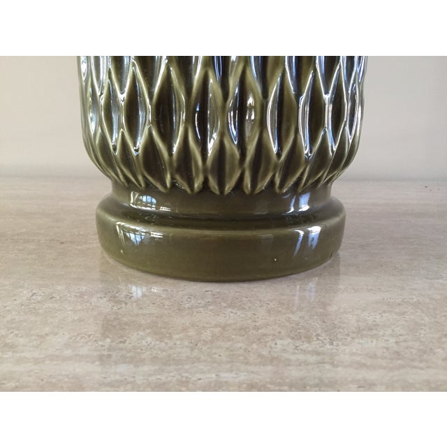 MidCentury Textured Green Ceramic Table Lamp Chairish