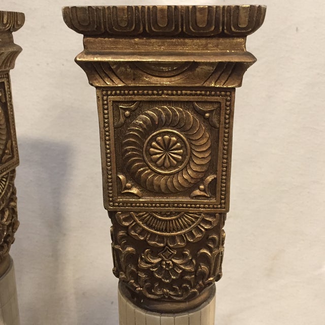 Tall GrecoRoman Candle Holders a Pair Chairish