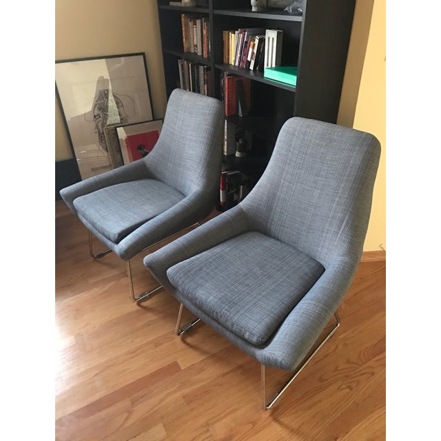 Knoll Style Gray Lounge Chairs A Pair Chairish