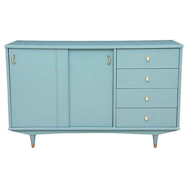 MidCentury Modern Credenza Blue Lacquer Chairish