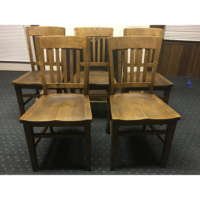 W.H. Gunlocke Chair Co. Vintage Oak Library Office Chairs Set of 8